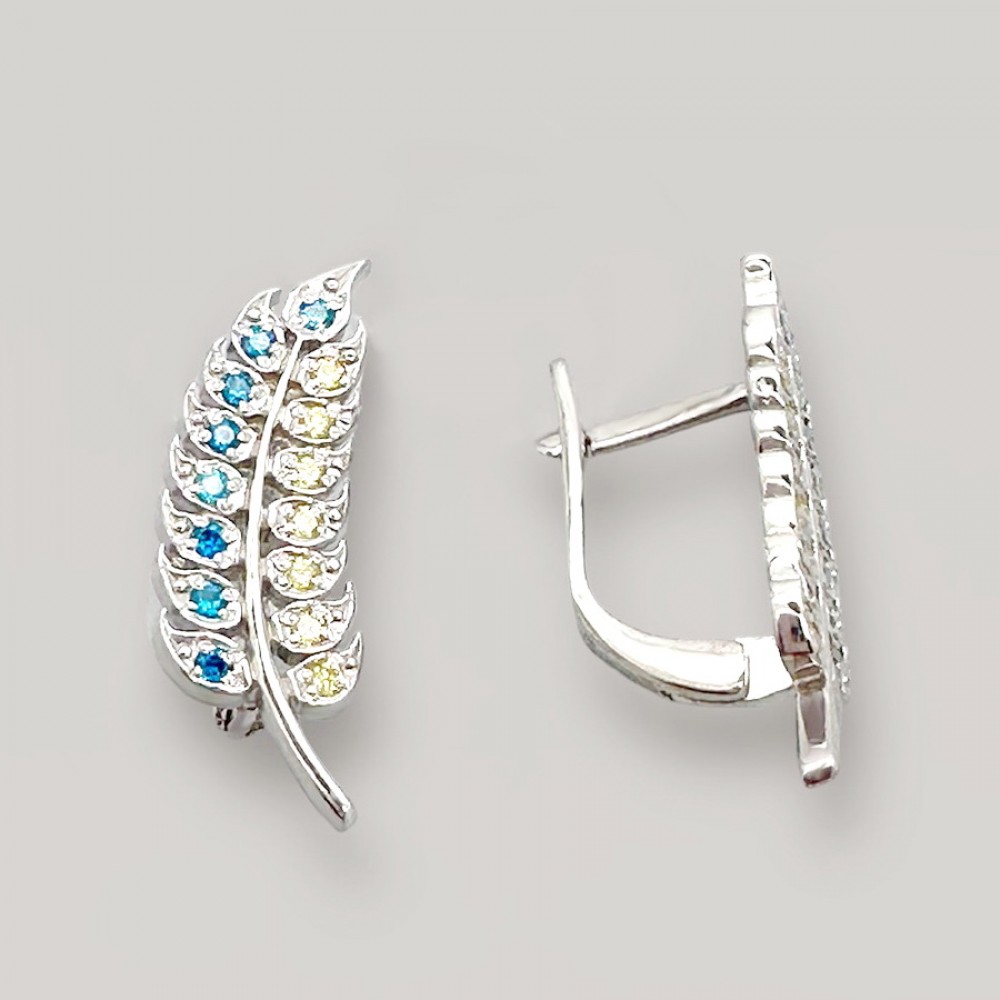 Срібні сережки в камінні Жнива БР-1322511