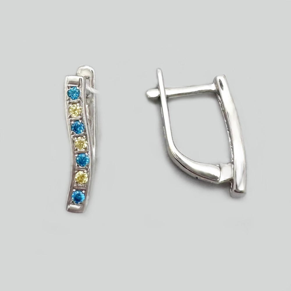 Серебряные серьги в камнях Дорожка БР-1323011