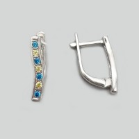 Серебряные серьги в камнях Дорожка БР-1323011