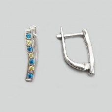 Серебряные серьги в камнях Дорожка БР-1323011