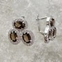 Серебряное серьги с дымчатым кварцем Джейн 2 БР-8090411