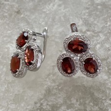 Серебряное серьги с гранатом Джейн 2 БР-8090611