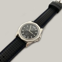 Серебряные мужские часы на кожаном ремешке БР-0006471