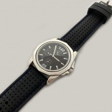 Серебряные мужские часы на кожаном ремешке БР-0006471