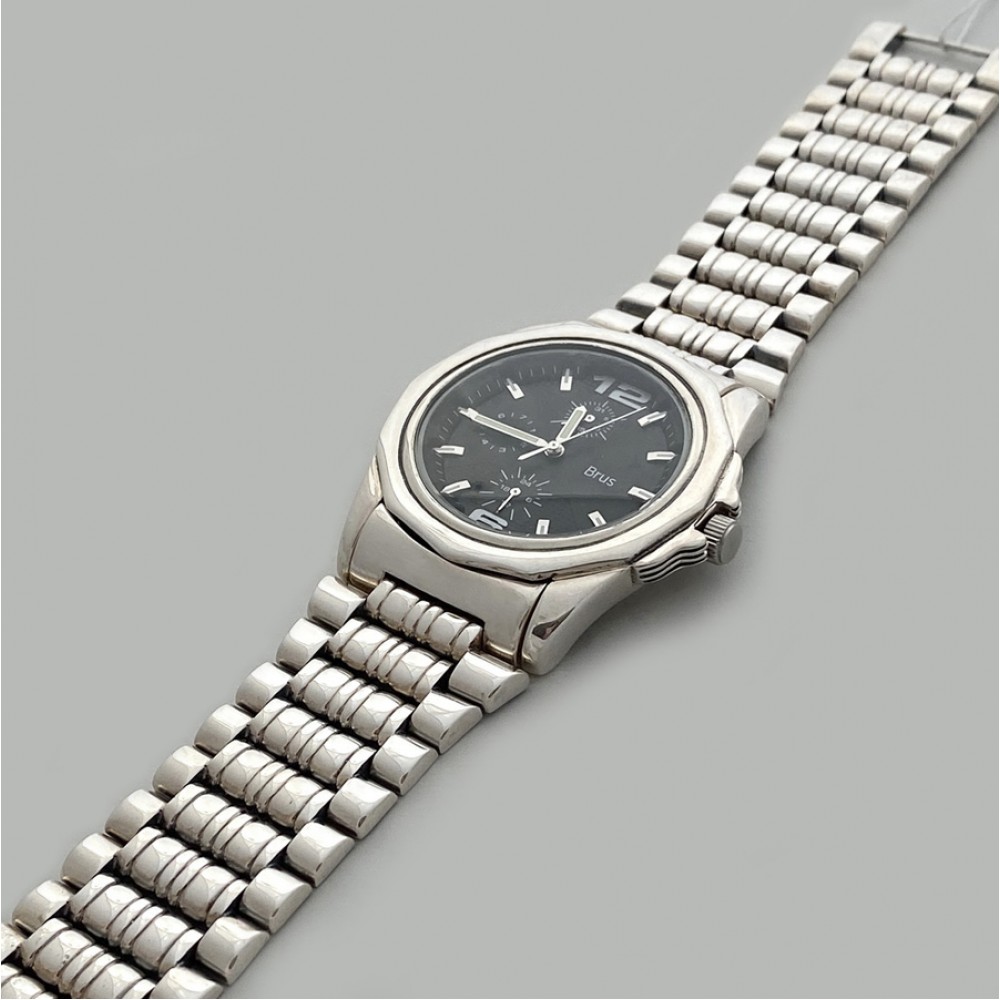 Срібний чоловічий годинник на браслеті БР-0006571