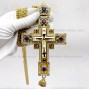 Крест латунный в позолоте с принтом и цепью 2.10.0148ЛП-21ЛП