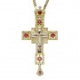Крест латунный в позолоте с принтом и цепью 2.10.0148ЛП-21ЛП