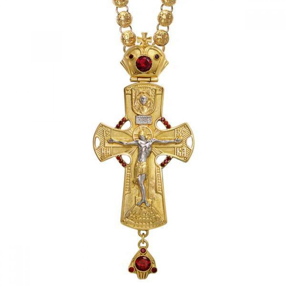 Хрест наперсний латунний у позолоті з ланцюгом 2.10.0136ЛП75ЛП