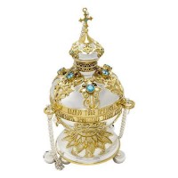 Кадило латунное с фрагментарной позолотой и вставками аг-2.7.0401Л