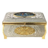 Хрестильна скринька латунна з позолотою АГ-2.7.0615КЛ