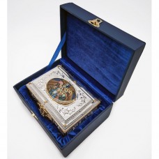 Крестильный ящик латунный с принтом и фрагментальной позолотой аг-2.7.0615ЛФ