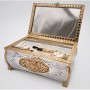 Хрестильна скринька латунна з принтом і фрагментальною позолотою аг-2.7.0615ЛФ