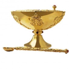Ладаница латунная позолоченная в комплекте с ложкой АГ-2.7.0842ЛП