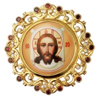 Накладка на митру латунна в позолоті зі вставками АГ-2.7.1387ЛП