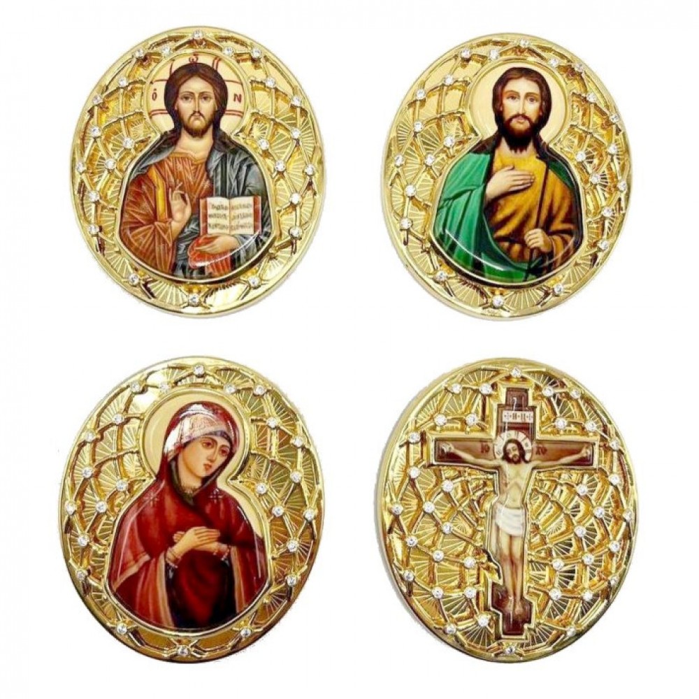 Набор накладок на митру латунь в позолоте АГ-2.7.2007ЛП