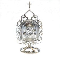 Серебряная икона настольная Казанская Божья Матерь бр-0016481
