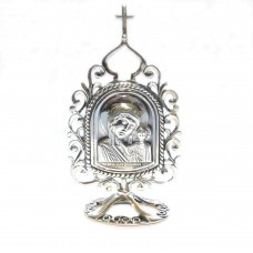 Серебряная икона настольная Казанская Божья Матерь бр-0016481