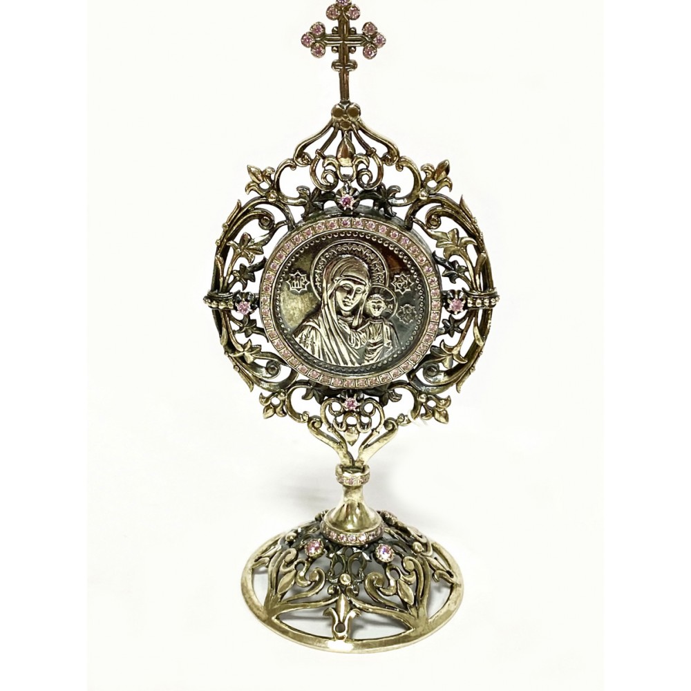 Срібна ікона в камінні Казанська БМ бр-8110061