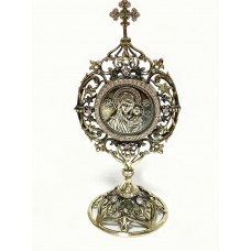 Серебряная икона в камнях Казанская БМ  бр-8110061
